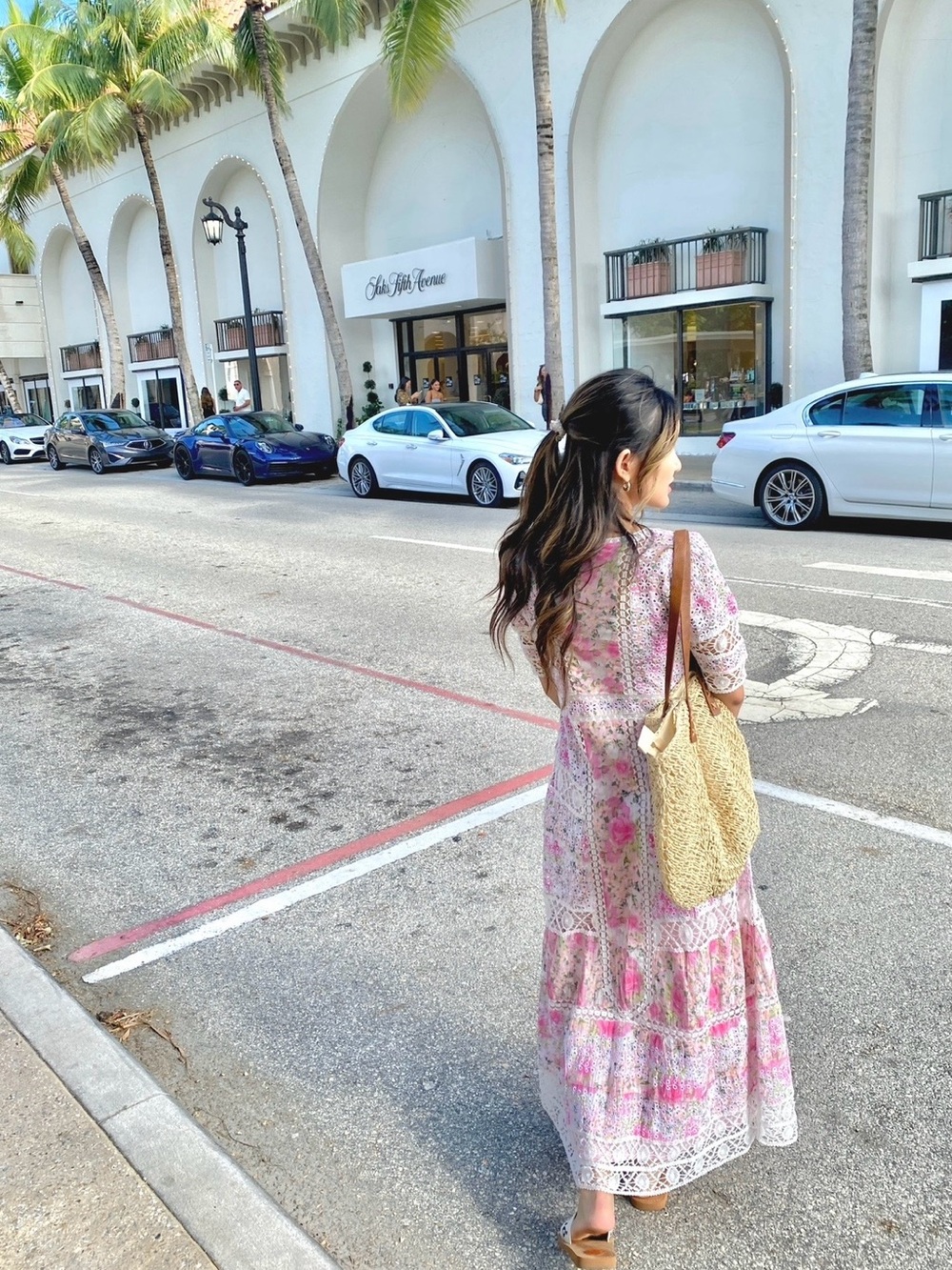 LoveShackFancy Pink Floral Lace-Trim Dress - Picture 2 of 5